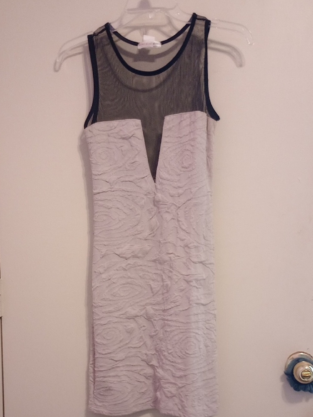 a'gaci Black Mesh Top with Logo Tag